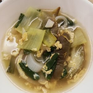 青梗菜・玉ねぎ・舞茸・人参の中華スープ